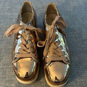 Bamboo rose gold, cork heel sneakers